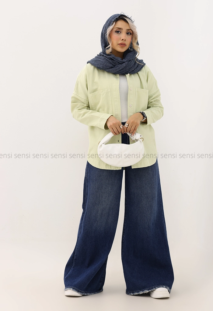 شومیز کتان دوجیب کد1005094